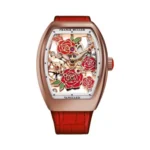 Franck Muller Vanguard Rose RG Red V 32 S6 SQT Rose 5N RG 32mm Skeleton Dial Womens Watch