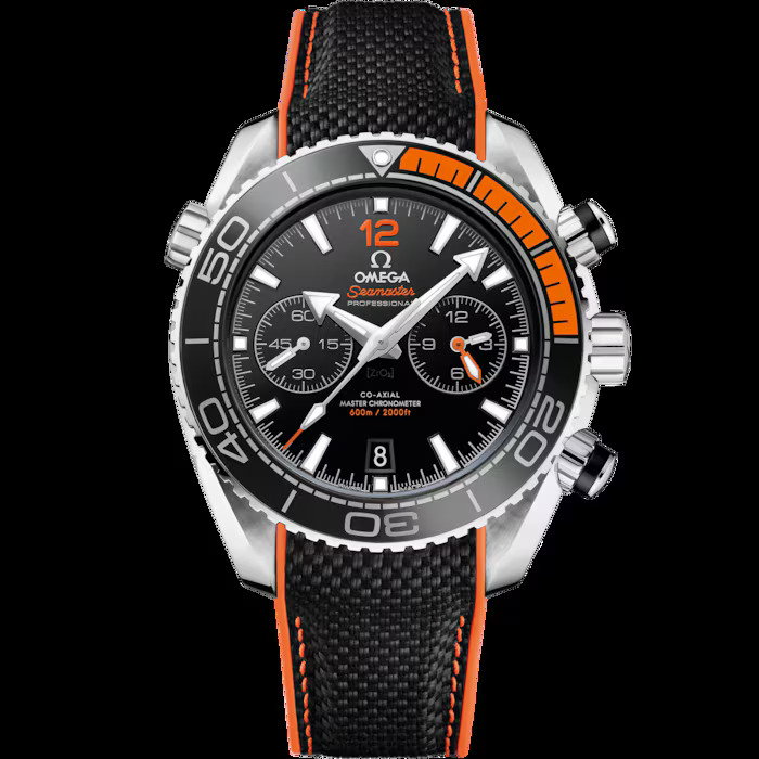 Seamaster Planet Ocean 600M 45.5 mm, steel on rubber strap